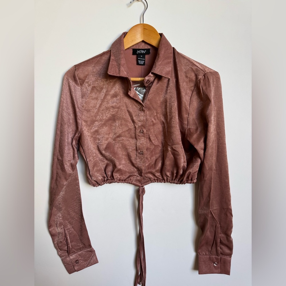 Long sleeve button down Crop Top